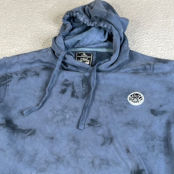 Rip Curl Hoodie Mens Medium Blue Tie-Dye Surf Logo Pullover Sweatshirt Sweater - Picture 3 of 11